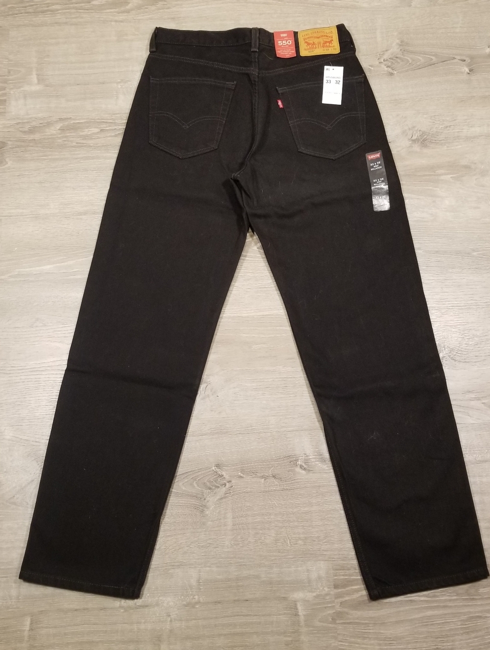 NWT Levis 550 Relaxed Fit Straight Leg Jeans Mens Size 33x32 Black Denim - Picture 6 of 7